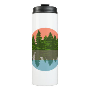 Forest Sunset Nature Pine Trees Thermal Tumbler