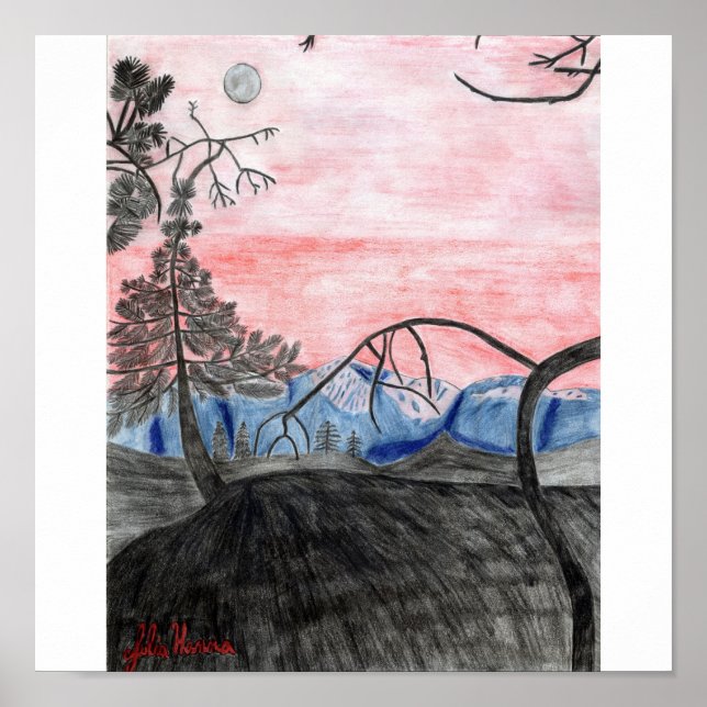 Forest Sunset Print by Julia Hanna (Front)