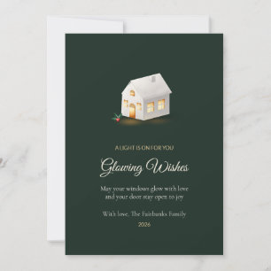Forest Tealight House Family Christmas Card
