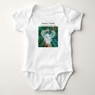 Forest Theme Baby Elephant Surrounded by Foliage Bodysuit