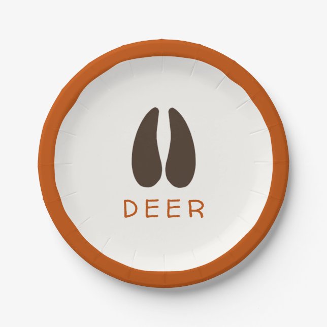 Forest Theme Birthday Party Paper Plates - Deer (Front)