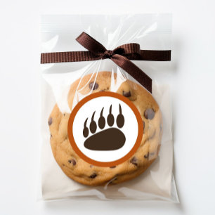 Forest Theme Birthday Round Stickers - Bear