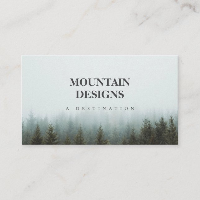 Forest Theme Mountain Designs Business Cards (Front)
