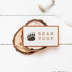 Forest Theme Party Snack Bar Cards - Bear Poop