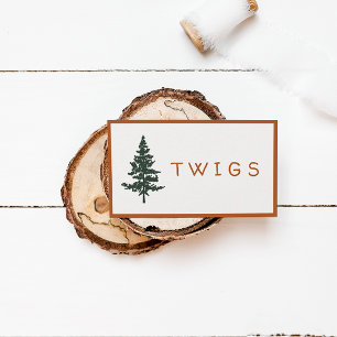 Forest Theme Party Snack Bar Cards - Twigs