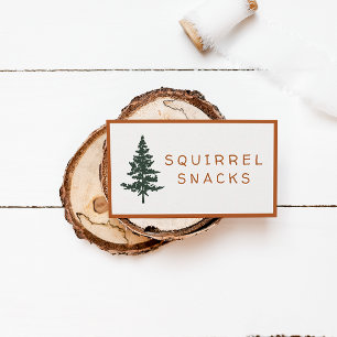 Forest Theme Party Snack Cards - Squirrel Snacks