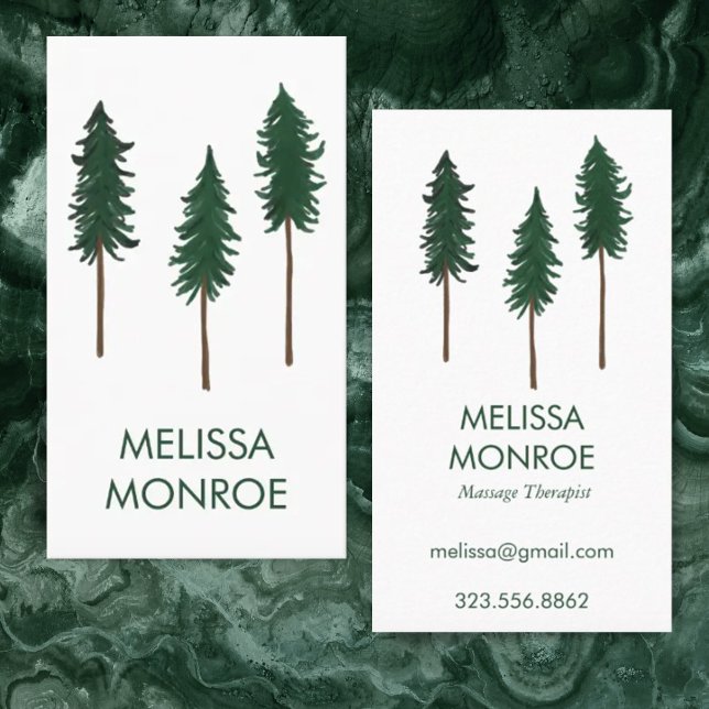 Forest Therapy Pine Trees Nature Minimalist Business Card (Creator Uploaded)