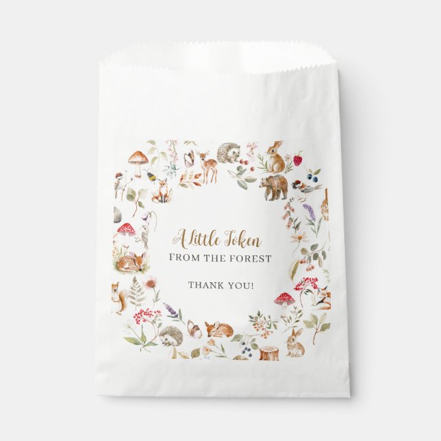 Forest Token Woodland Baby Shower  Favour Bag (Front)