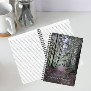 Forest Trail Photo with John Muir Quote Notebook