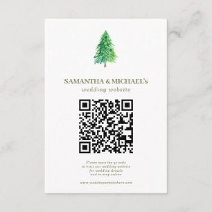 Forest Tree Floral Qr Wedding Website Enclosure Card