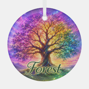 Forest Tree of Life Glass Tree Decoration