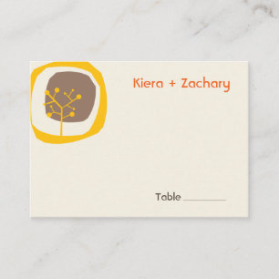 Forest Tree Ring Modern Fall Autumn Wedding Party Place Card