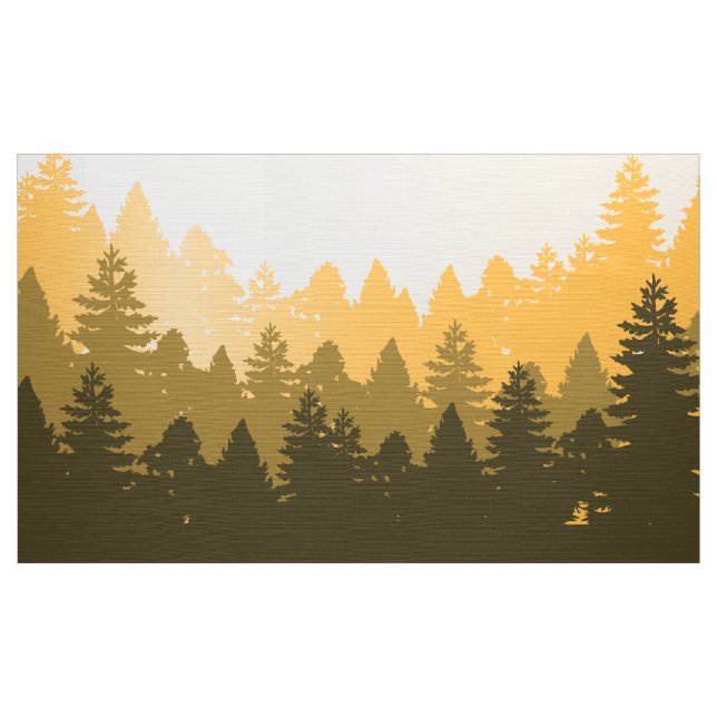Forest Tree Silhouette Illustration Fabric (Yard)