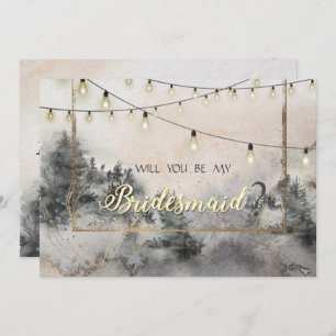 Forest Tree Woodland String Lights Invitation