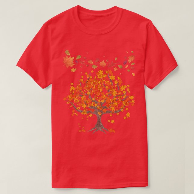 Forest Trees Autumn Leaves Nature Fall T-Shirt (Design Front)