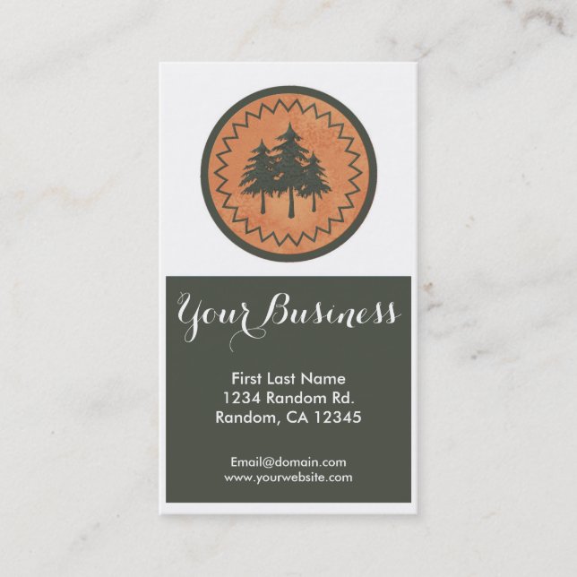 Forest trees customisable business cards (Front)