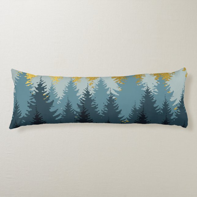 Forest Trees Golden Landscape Body Cushion (Front)