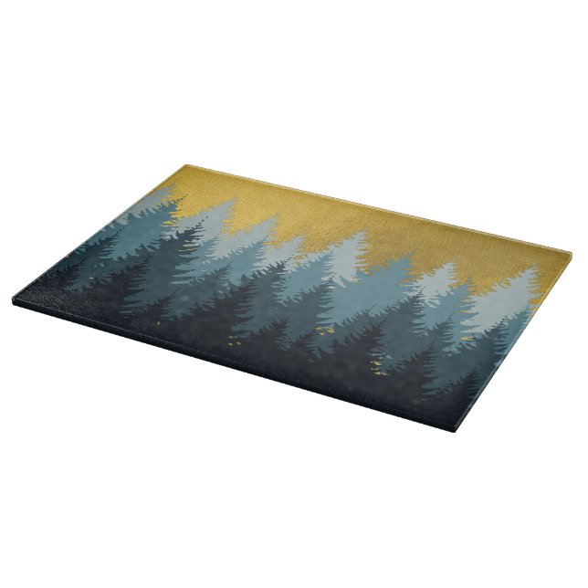 Forest Trees Golden Landscape  Cutting Board (Corner)