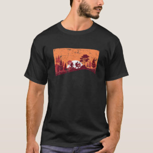 Forest Trees Hiker Landscape Outdoors Hiking Sunse T-Shirt