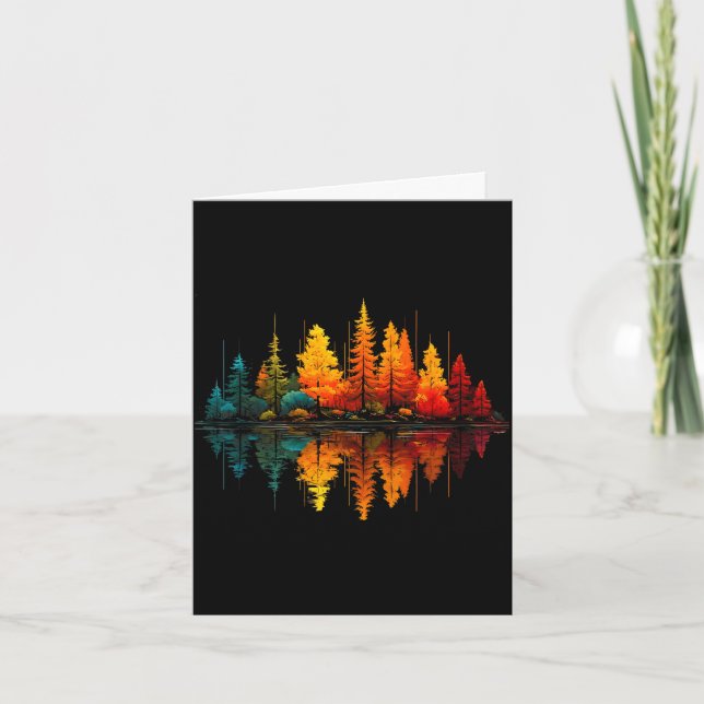 Forest trees lake reflection wildlife outdoor card (Front)