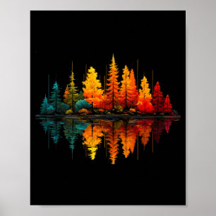 Forest trees lake reflection wildlife outdoor poster