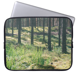 Forest trees. nature green wood sunlight backgroun laptop sleeve