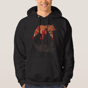 Forest Trees Outdoor Nature Animal Lover Brown Bea Hoodie