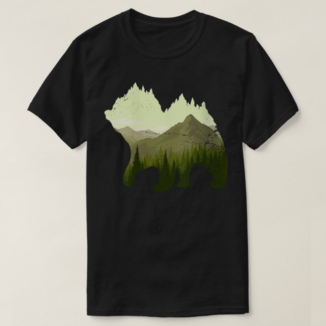 Forest Trees Outdoors Nature Animal Wildlife Mount T-Shirt (Design Front)