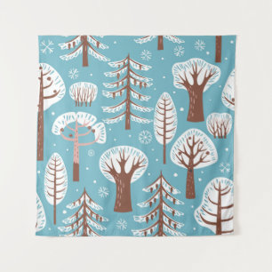 Forest, trees. Seamless background. Winter Tapestry