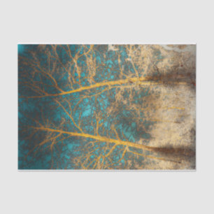 Forest Trees Teal Sky Winter Woodland Negative Tissue Paper