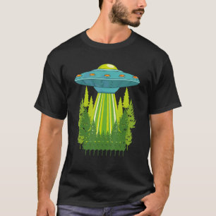 Forest Trees UFO Abduction Alien Extraterrestrial  T-Shirt