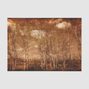 Forest Trees Vintage Grunge Rustic Texture Clouds Tissue Paper