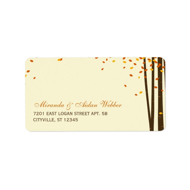 Forest Trees Wedding Address Labels (Front)