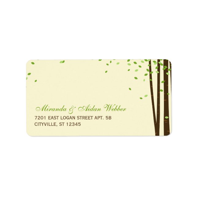 Forest Trees Wedding Address Labels (Front)