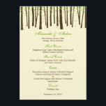 Forest Trees Wedding Menu Card - Green -<br><div class="desc">This unique and whimsical Forest Trees wedding collection by berryberrysweet.com is the perfect choice for celebrating your magical day. More colours and matching collection available at berryberrysweet.com.

View the complete Forest Trees Collection (available in green and orange)</div>