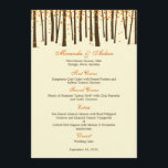 Forest Trees Wedding Menu Card - Orange -<br><div class="desc">This unique and whimsical Forest Trees wedding collection by berryberrysweet.com is the perfect choice for celebrating your magical day. More colours and matching collection available at berryberrysweet.com.

View the complete Forest Trees Collection (available in green and orange)</div>