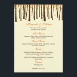 Forest Trees Wedding Menu Card - Orange -<br><div class="desc">This unique and whimsical Forest Trees wedding collection by berryberrysweet.com is the perfect choice for celebrating your magical day. More colours and matching collection available at berryberrysweet.com.

View the complete Forest Trees Collection (available in green and orange)</div>