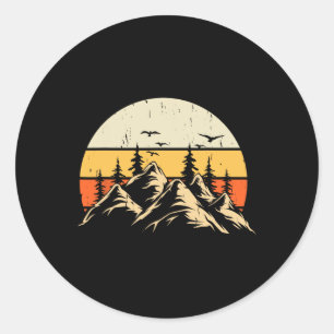 Forest Trees Wildlife Animal Retro Outdoor Nature Classic Round Sticker