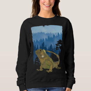 Forest Trees Wildlife Lizard Reptile Exotic Iguan Sweatshirt