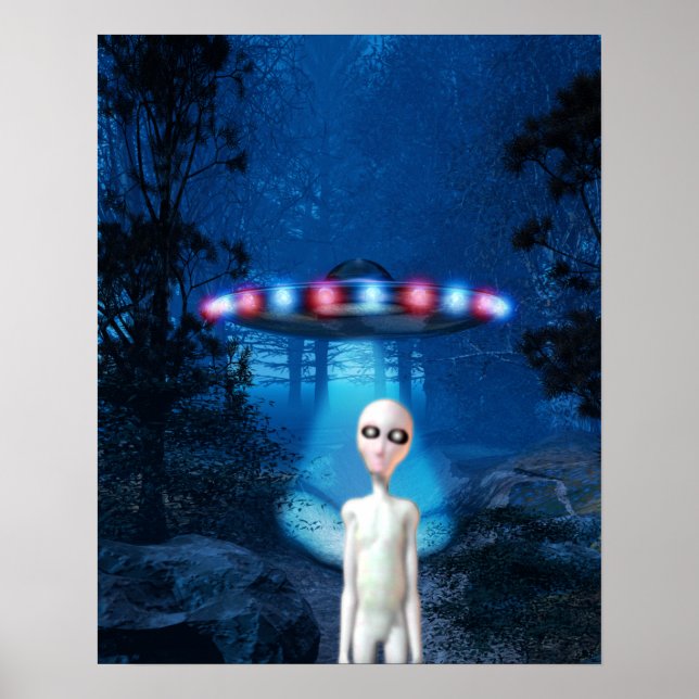 Forest UFO Close Encounter Poster (Front)