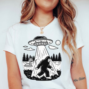 Forest UFO Sasquatch; Bigfoot Cryptid Summer T-Shirt