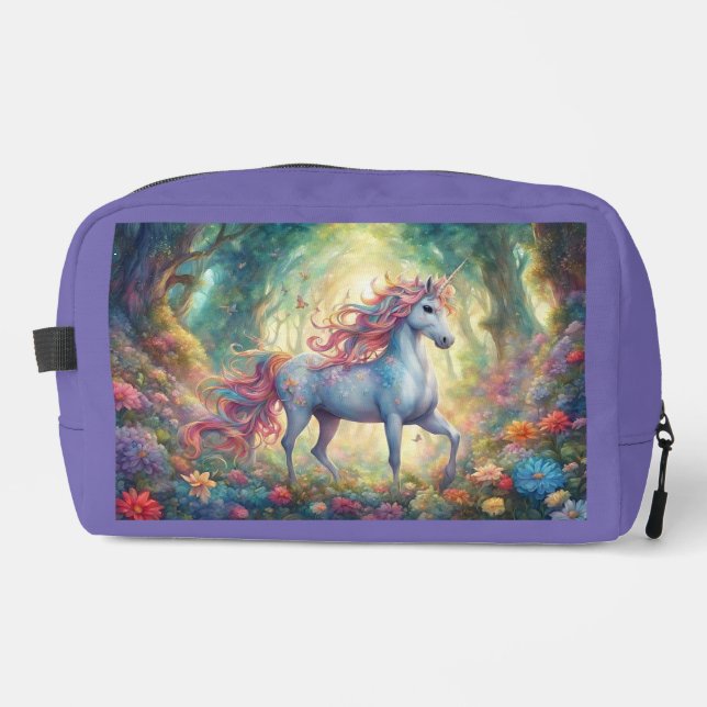 Forest Unicorn Print Toiletry Bag (Front)