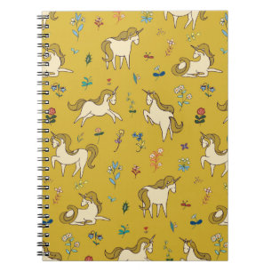 Forest Unicorn: Vintage Floral Pattern Notebook