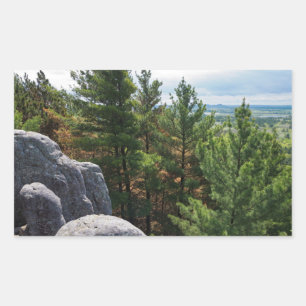 Forest Valley Overlook at Castle Mound Rectangular Sticker