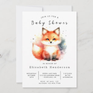 Forest Vibes Decor Fox Baby Shower Invitation