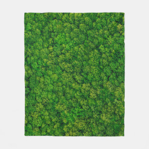 Forest view from above, aerial top view with copy fleece blanket