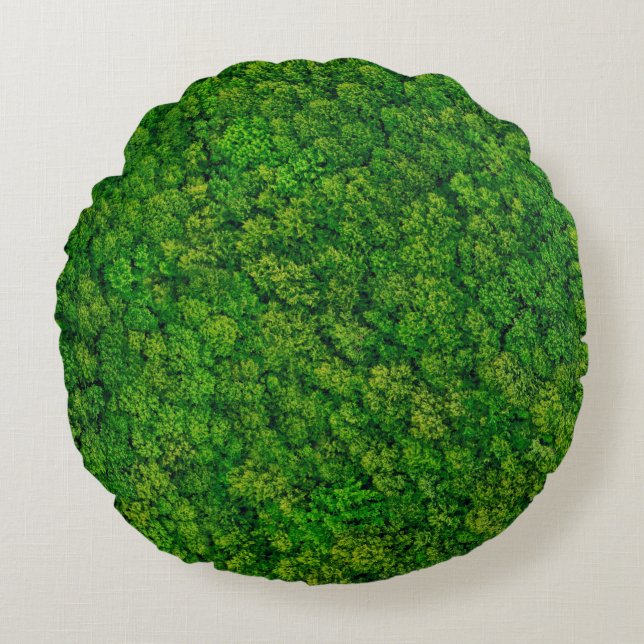 Forest view from above, aerial top view with copy  round cushion (Front)