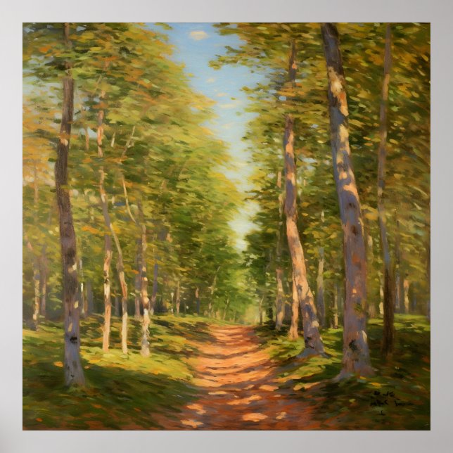  Forest Walkway Surrounded By Lush Greenery Fine  Poster (Front)
