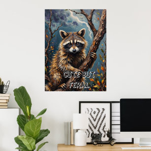 Forest Watcher: Racoon on a Limb Poster