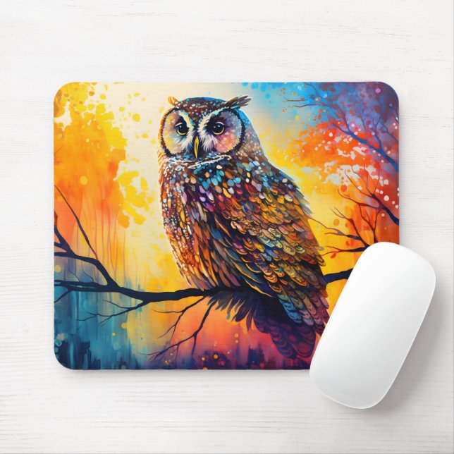 Forest Watchers, forest dwellers, owl Mouse Pad (With Mouse)